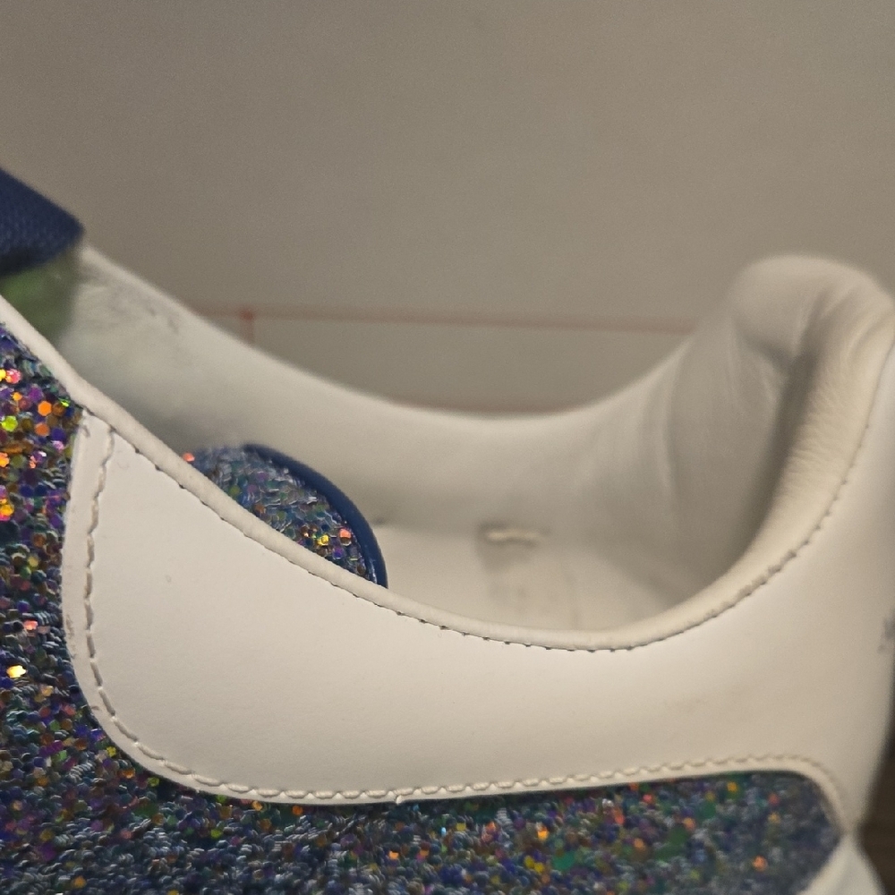 Alexander McQueen White Sneakers with Blue Glitter - Picture 7 of 10